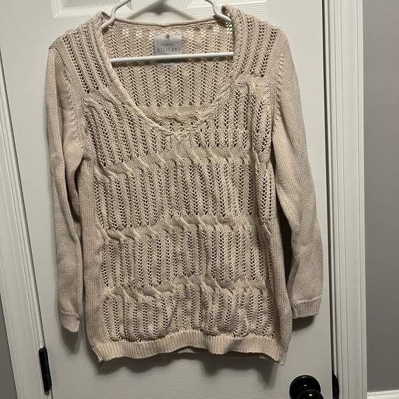 Women’s Tan V Neck Sweater made from 100% Pamuk (cotton) by Biliczki large - Picture 1 of 7